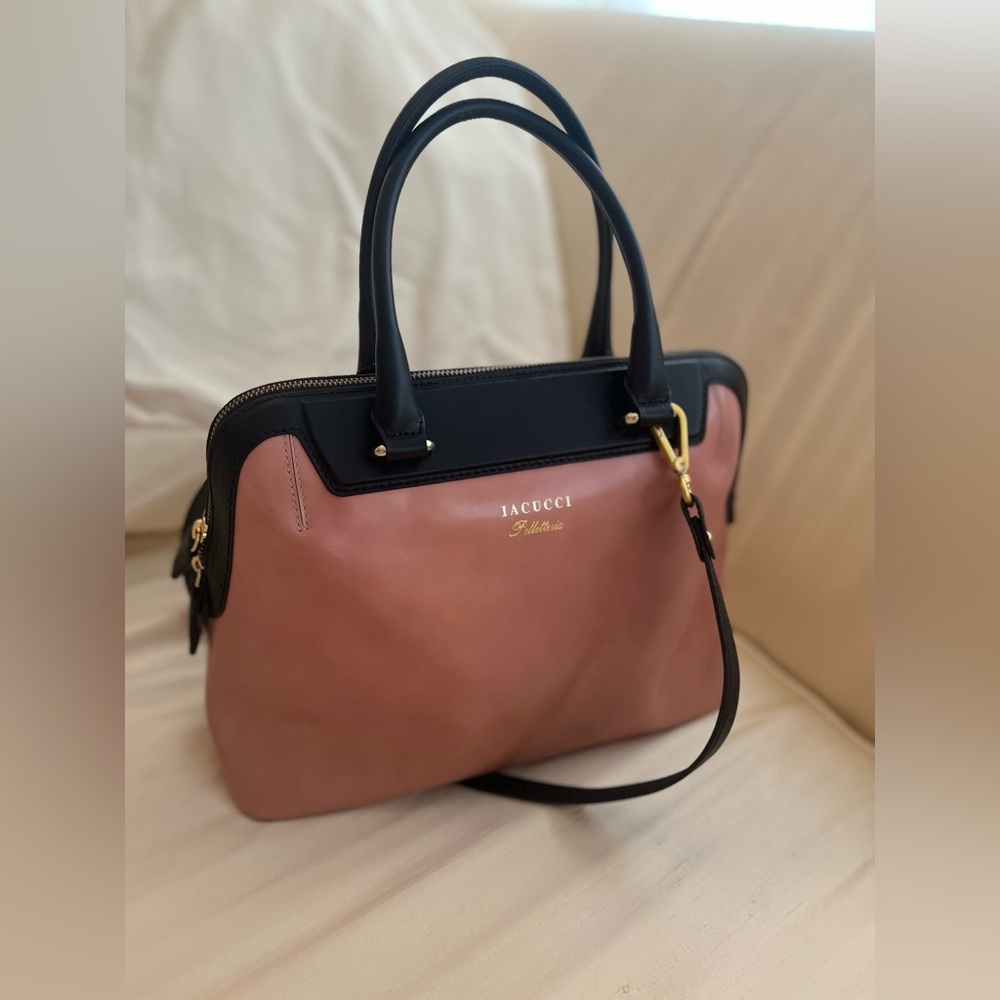 Iacucci Pelletteria Pink Bowler Satchel Bag